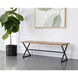 Elon Suede Light Tan Leather Bench